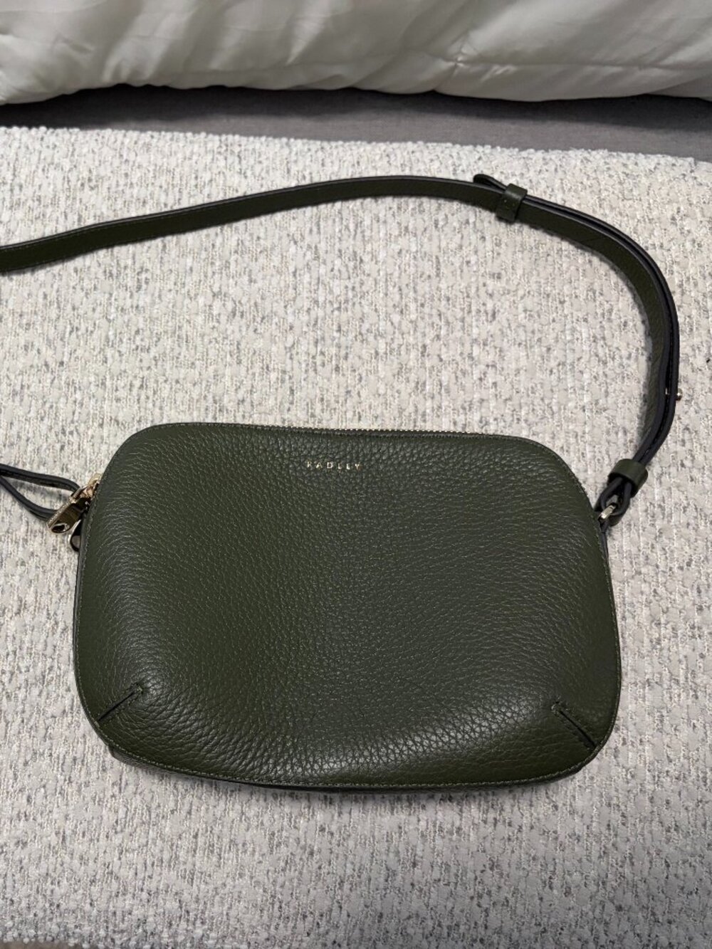 Radley London Green Leather Green Suede Dukes Small Crossbody Bag
